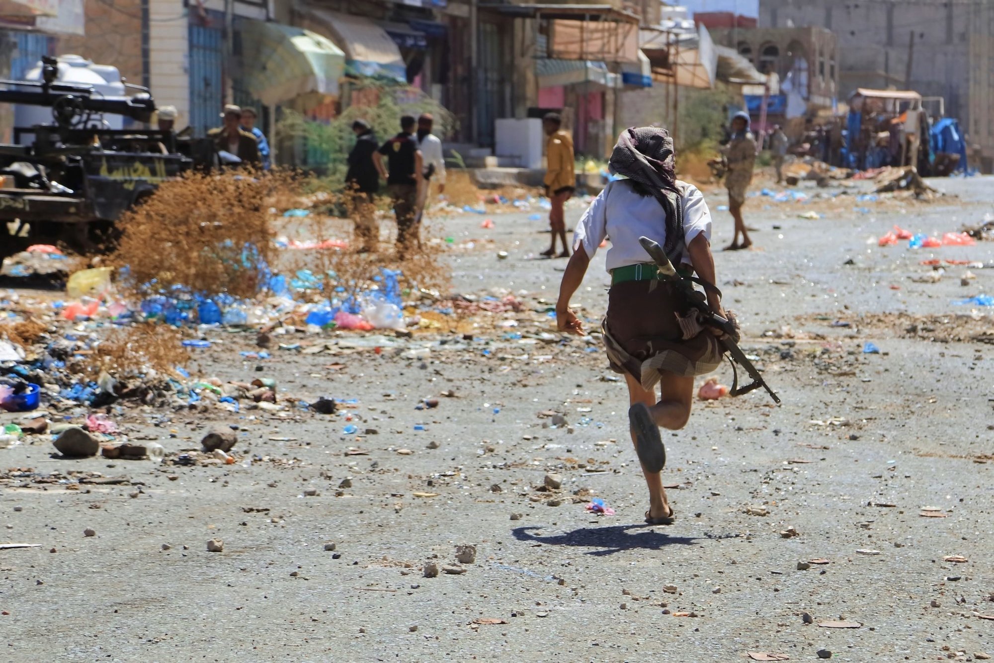 “Taiz / Yemen – Jan 13 2019: A soldier fighting in the battles of southern Yemen” Adobe Stock Image.