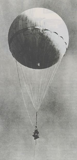 A Japanese Fu-Go balloon with its payload of charges suspended below. Photo by Maj. Thomas Cieslak/3rd Brigade Combat Team, 82nd Airborne Division, courtesy of the U.S. Army.