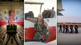 Marine 1st Lt. Nicholas “Nick” P. Manganiello, 25, a student at Marine Aviation Training Support Group-22 at US Naval Air Station Corpus Christi in Texas, died on Dec. 11, 2022. His body was flown home to New York’s Long Island for burial on Dec. 27. Photos courtesy of Douglas Manganiello. Composite by Kenna Lee/Coffee or Die Magazine.