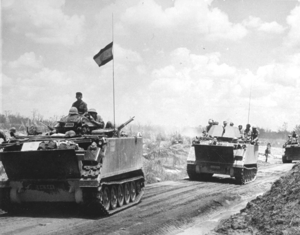 South Vietnamese Armor in Cambodia. Photo courtesy of the Department of Defense.