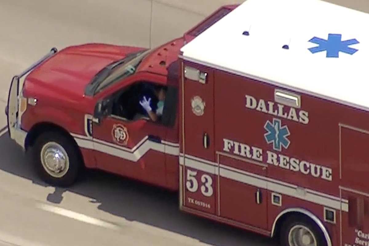 stolen Dallas ambulance on the run