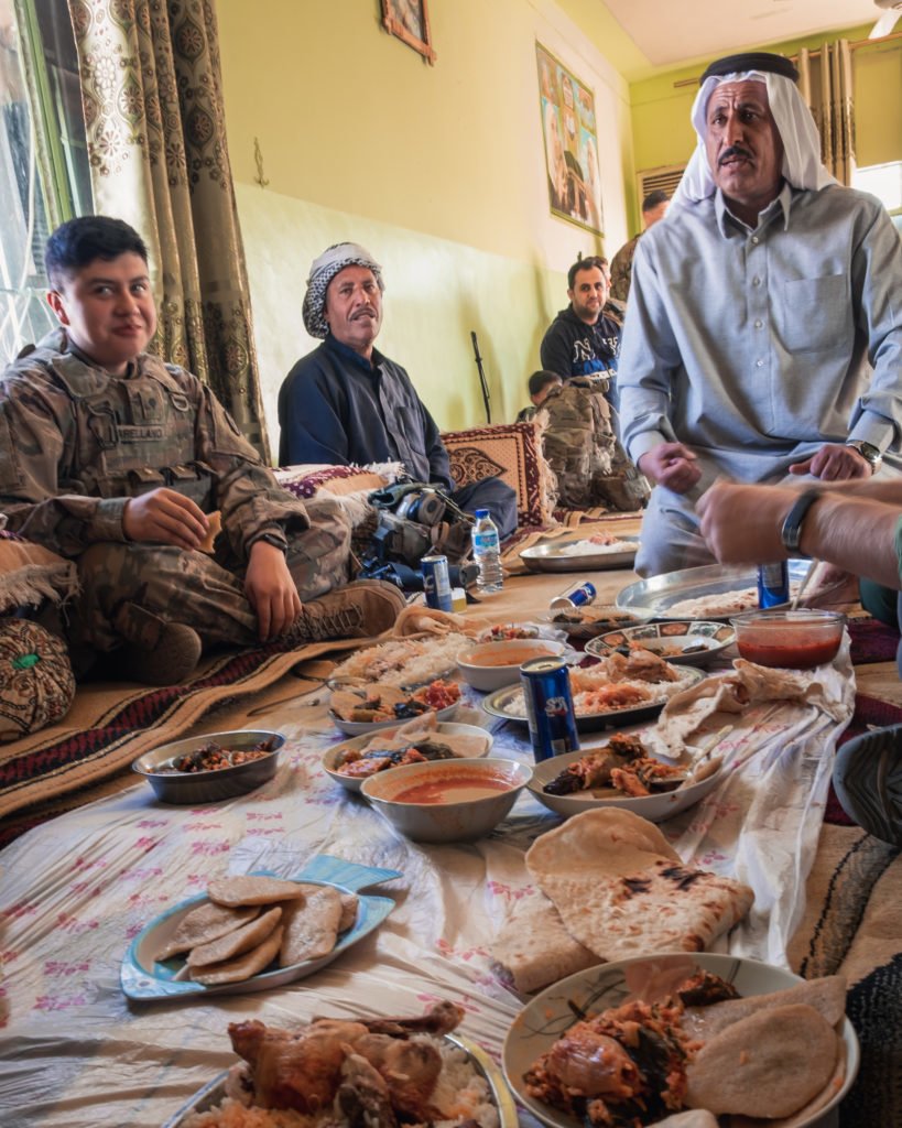  “Everything is organic.” the Sheikh says via interpreter. Lavish meals are an Iraqi custom; generosity is always displayed at its utmost with guests. Even when tea is served after a meal, it is served with to the brim with ample sugar. 