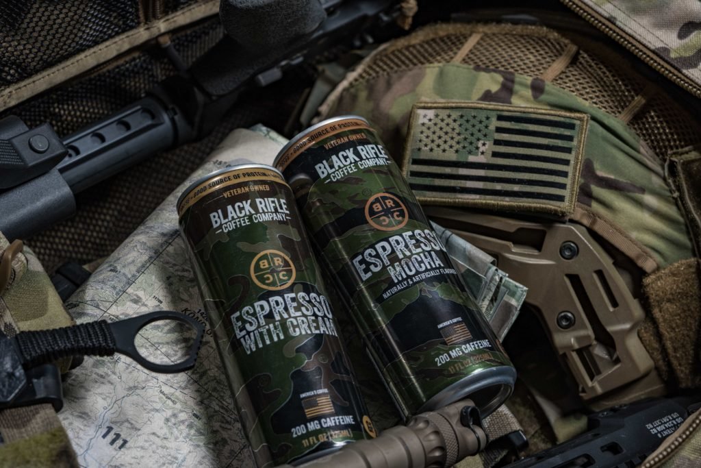 A nation-wide rollout of BRCC's RTD beverages in Espresso with Cream and Espresso Mocha begins this month. Photo courtesy of Black Rifle Coffee Company.