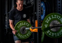 Soflete teamed up with Black Rifle Coffee Company for the June 2023 Shirt Club offering, featuring the military fitness brand's motto of "die living." Black Rifle Coffee Company photo.