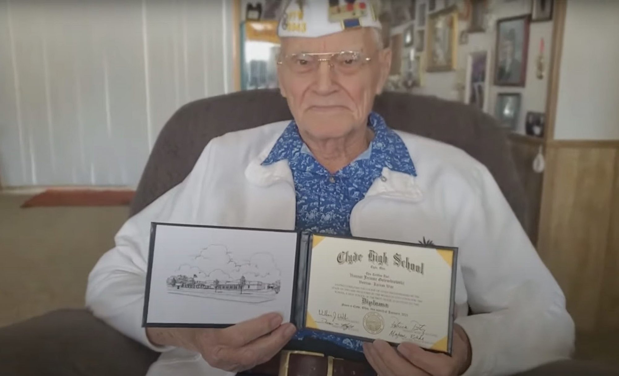 Vince Golembiowski, Korean War veteran gets high school diploma