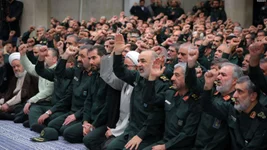 IRGC commanders, in a meeting with Supreme Leader Ayatollah Ali Khamenei in February, have in the past supported various groups opposing the leaders of the clerical regime. Photo courtesy of kahmenei.ir