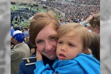 Melissa Hemphill and her son at her US Air Force Academy graduation in 2011, the first day they'd been reunited as a family in nearly a year. For decades, cadets with children had to legally surrender parental rights to stay in school at any US service academy. Those rules are now being changed. Photo courtesy of Melissa Hemphill.