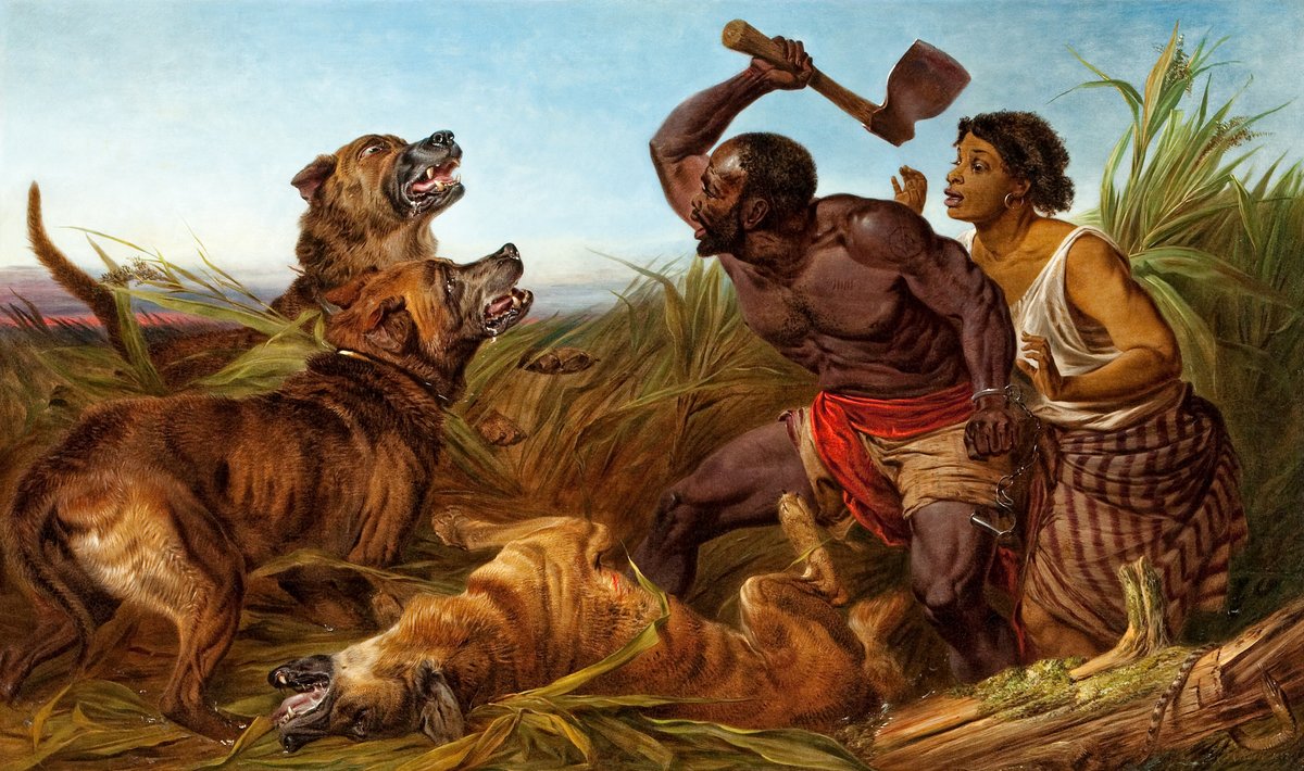 “The Hunted Slaves,” an 1862 painting by Richard Ansdell. Collection of the Smithsonian National Museum of African American History and Culture.