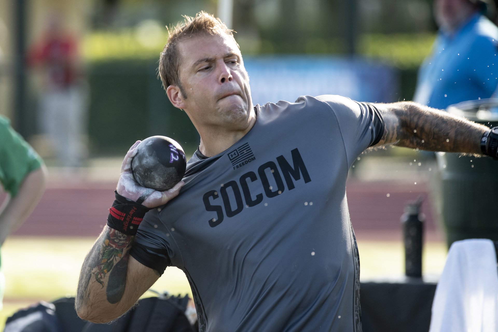 Team USSOCOM’s Jerry Millan competes in the shot put at the 2022 DoD Warrior Games, on Aug. 24, 2022 in Orlando, Florida. DoD Photo by Roger L. Wollenberg.
