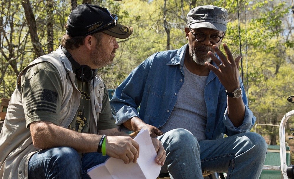 Director Todd Robinson and Samuel L. Jackson on the set of "The Last Full Measure." Photo courtesy of Todd Robinson.