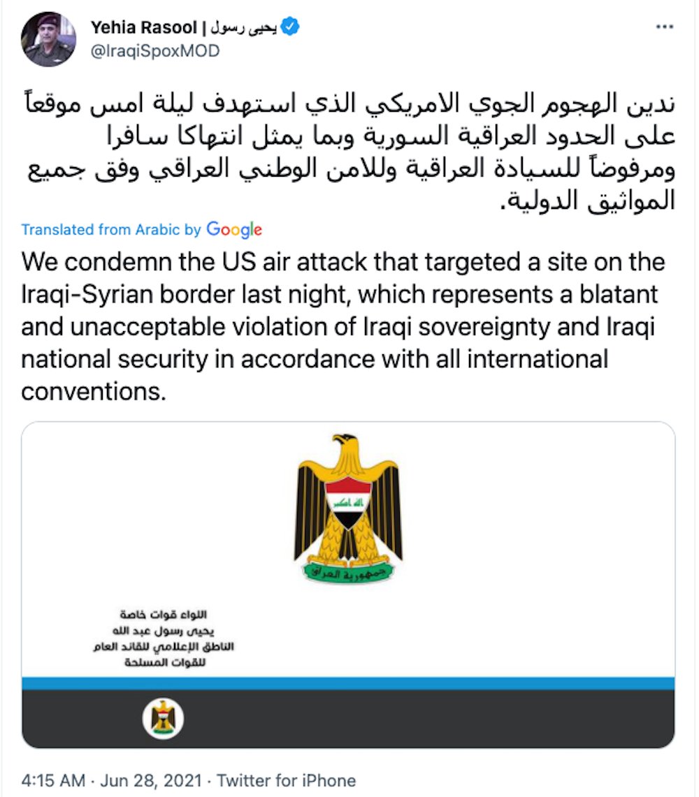 iraqi airstrikes drones