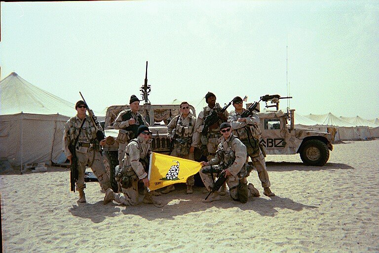 Trombley's team during the invasion of Iraq. Photo courtesy James Trombley.