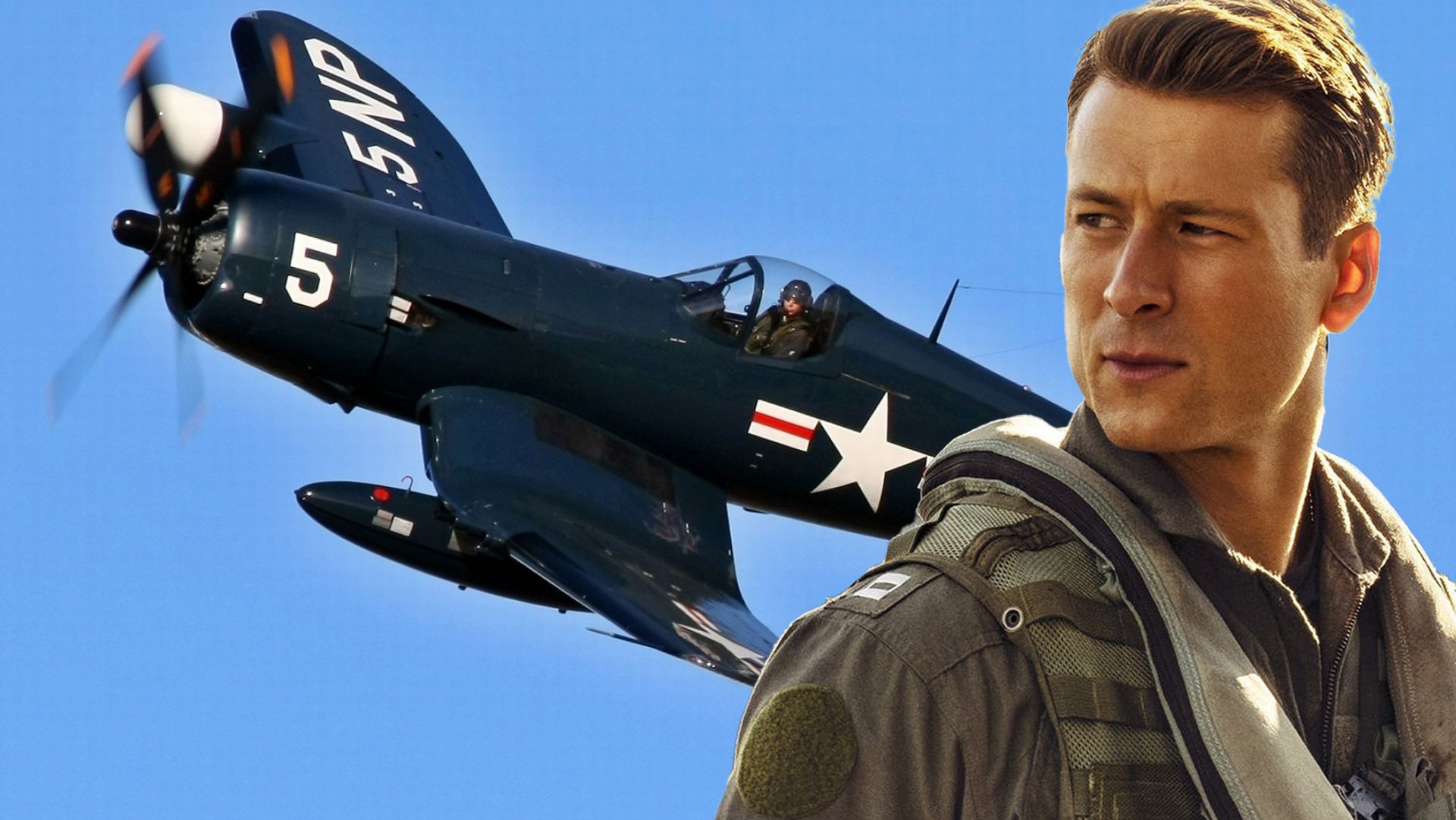 Glen Powell is taking to the skies again, this time to fly in the Korean War. Composite by Coffee or Die Magazine. 