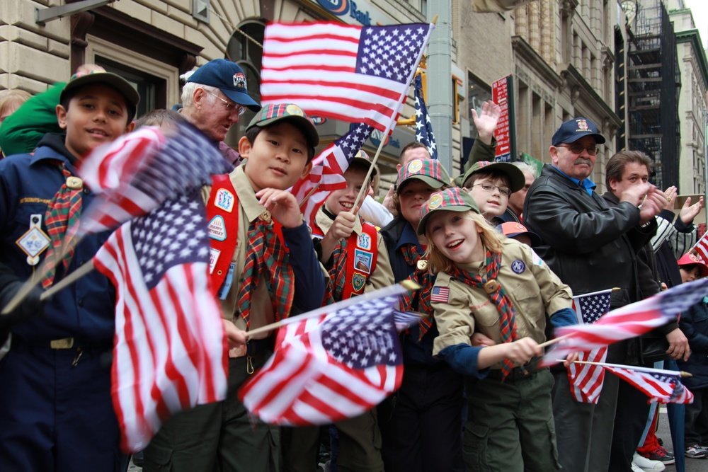 Veterans Day parade Boy Scouts