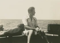 Ernest Hemingway on the fishing boat Anita circa 1929. Courtesy of Ernest Hemingway Collection. John F. Kennedy Presidential Library and Museum, Boston.