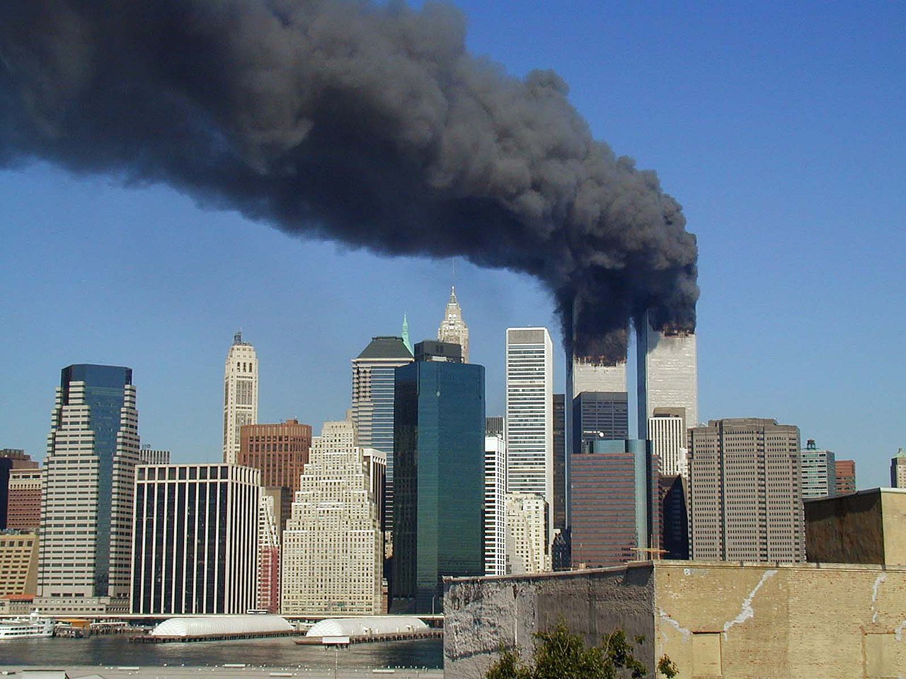 Bobby Chacon remembers seeing the Manhattan skyline from the air as his plane departed Newark International Airport. “It looked like smoke and glitter,” he said, recalling how the light hit the glass as it exploded out of the towers. Photo courtesy of Wikimedia Commons.