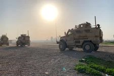 U.S. Army Soldiers of the 108th Sustainment Brigade, Task Force Lincoln, Team Blackhawks, Illinois National Guard, conduct movement to a range at Camp Taji, Iraq, Feb. 7, 2020. Soldiers completed training designed to increase their warfighting abilities. (U.S. Army National Guard photo by Capt. Richard Wharton)