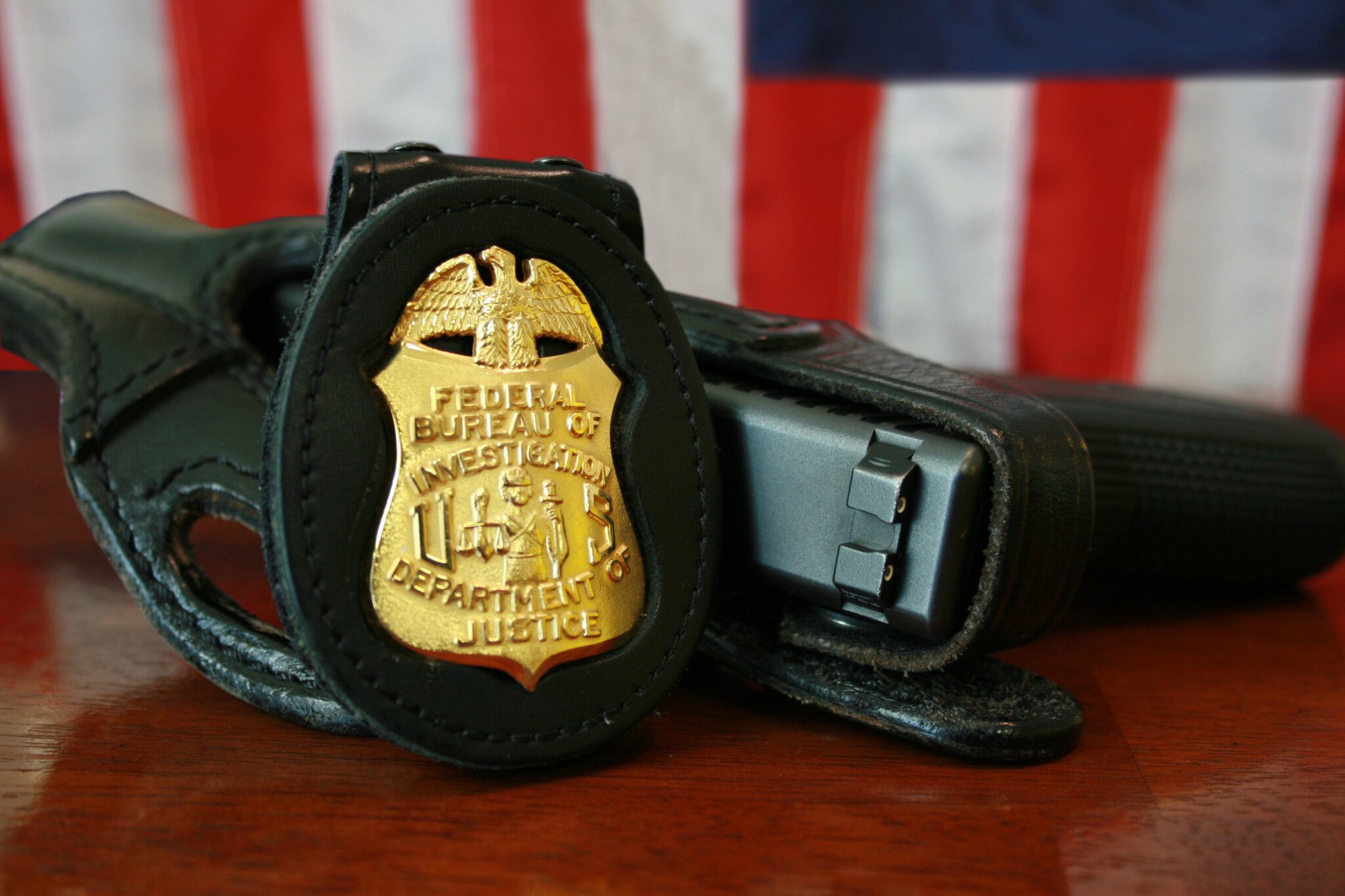 FBI badge and gun