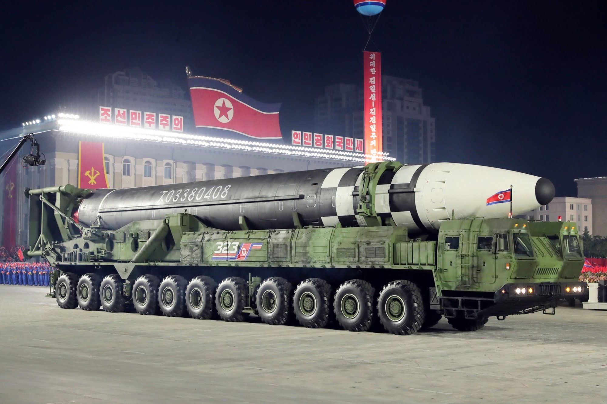 North Korea’s new intercontinental ballistic missile. Photo by Lokman Karadag via Twitter.