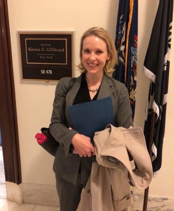 Shannon Kent making the rounds while pushing for a change to Navy regulations that prevented her from commissioning as an officer. Photo courtesy of Joe Kent.