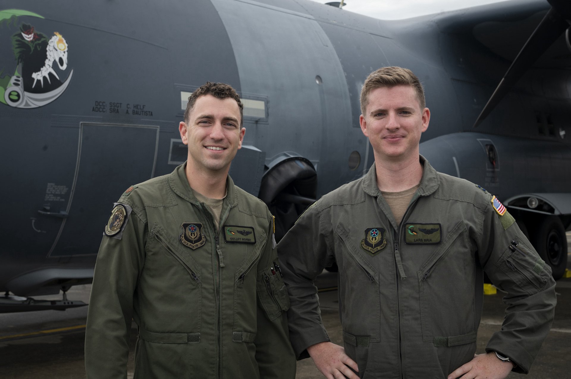 Maj. Culley Horne and Cpt. Lars Bria AC-130J gunship crews