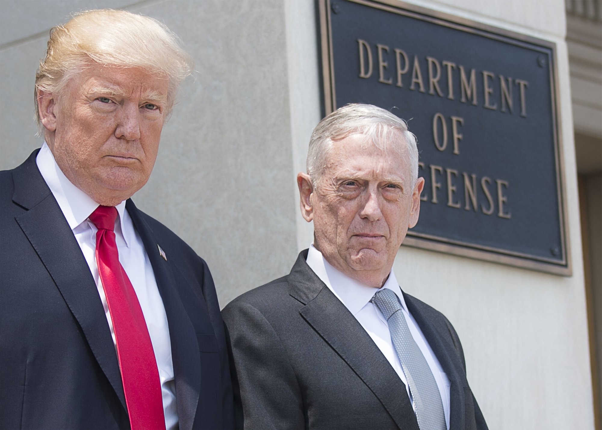 Secretary of Defense Jim Mattis, President Donald Trump and Vice President Mike Pence depart the Pentagon following a meeting of the National Security Council in Washington, D.C., July 20, 2017. (DOD photo by U.S. Navy Petty Officer 2nd Class Dominique A. Pineiro)