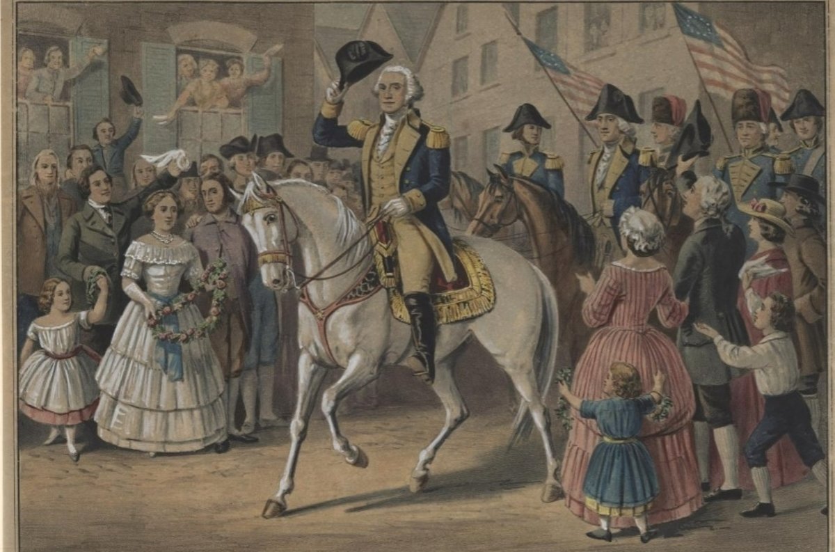 “Washington’s Entry Into New York/ On the Evacuation of the City…1783.” Before Washington could defeat the British, his troops had to overcome smallpox. An 1857 Currier & Ives lithograph, now in the National Museum of American History, thanks to a gift from Salvatore and Mary Winifred Cilella.