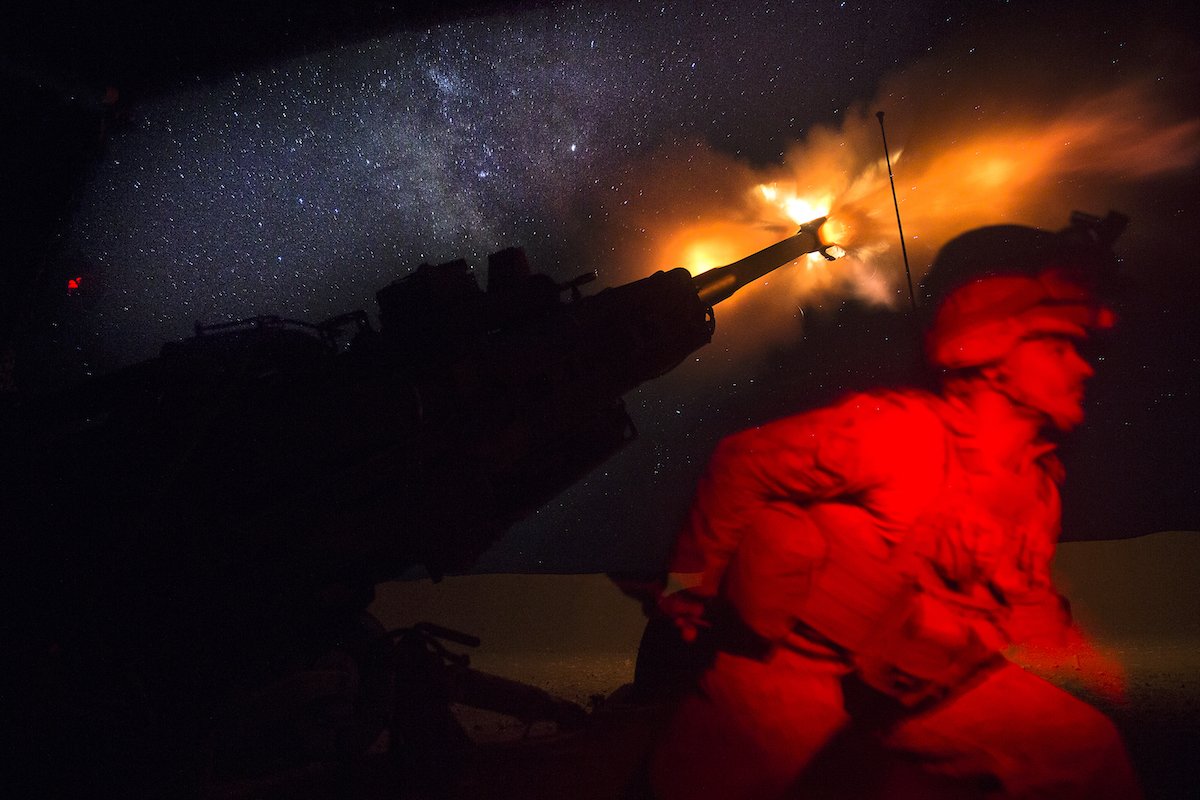 U.S. Marines conduct artillery strikes against ISIS in Syria