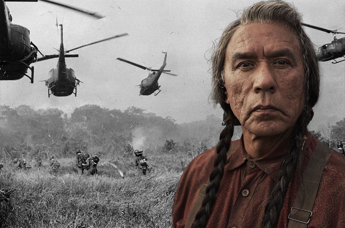 Wes Studi served as an infantryman during the Tet Offensive. Composite by Mac Caltrider/Coffee or Die Magazine.