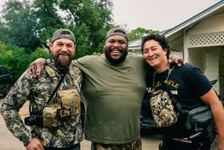 Logan Stark, Omar “Crispy” Avila, and Jay Fain at the 2021 Total Archery Challenge. Photo courtesy of Black Rifle Coffee Company.
