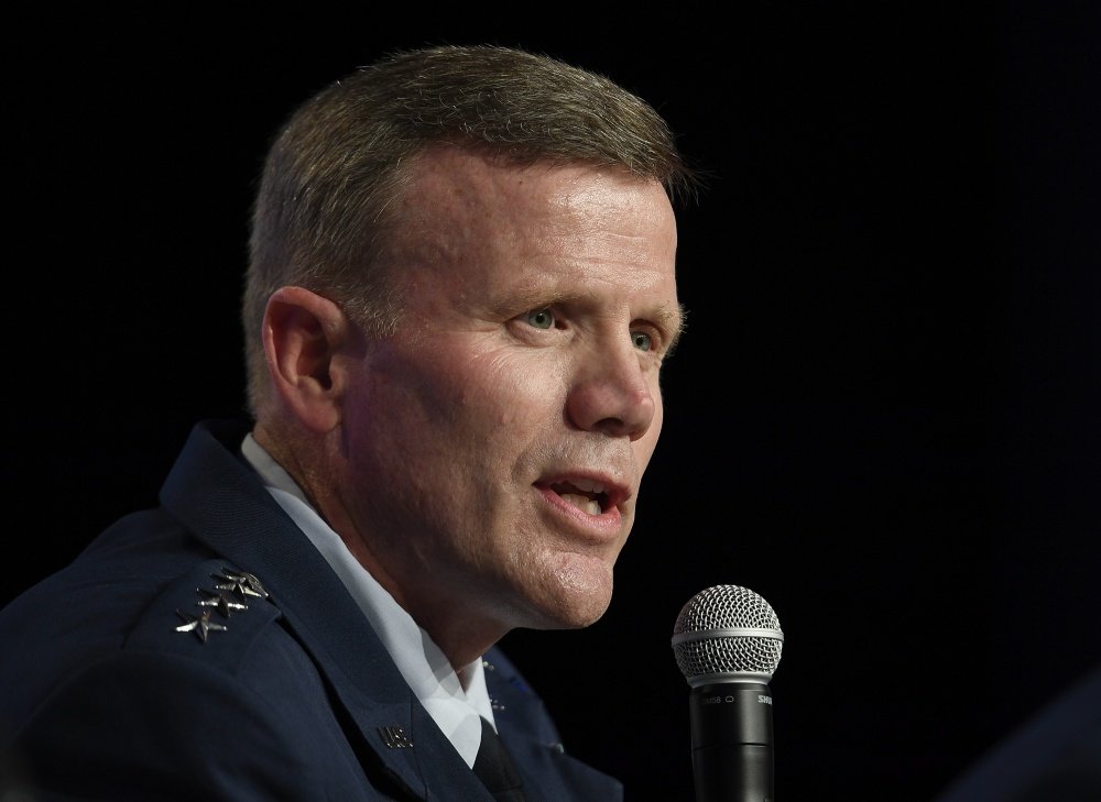 Gen. Tod D. Wolters, U.S. Air Forces in Europe and U.S. Air Forces Africa commander
participates in the “Fighting Under Fire” panel and discusses projecting power
during the Air Force Association Air, Space and Cyber Conference in National Harbor,
Maryland, Sept. 17, 2018. U.S. Air Force photo/Andy Morataya via DVIDS.