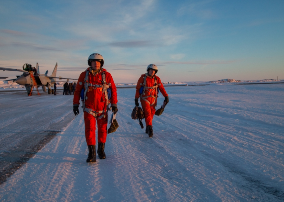 Russian Navy pilots arrive at Rogachevo. Photo by the Ministry of Defense of the Russian Federation. Russian Arctic combat, coffee or die