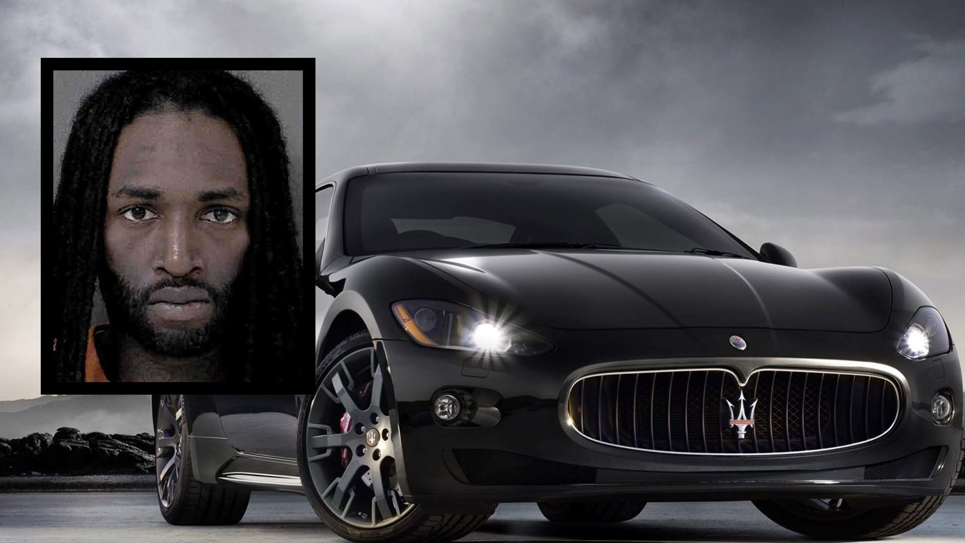 Jango Omar Touray, 27, of Charlotte, North Carolina, was sentenced on Tuesday, July 19, 2022, to 14 years in prison for stealing a Maserati and robbing a pawnshop at gunpoint. Composite by Coffee or Die Magazine.