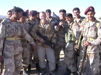 Former British special forces officer Howard Leedham with members of the Pakistani Frontier Corp’s Heliborne Assault Force. Photo courtesy of Howard Leedham.