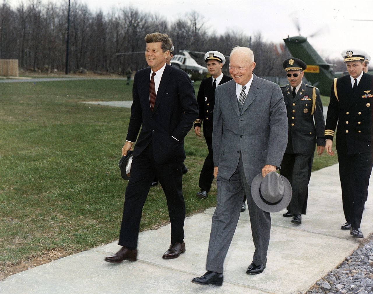 President John F. Kennedy and President Eisenhower coffee or die