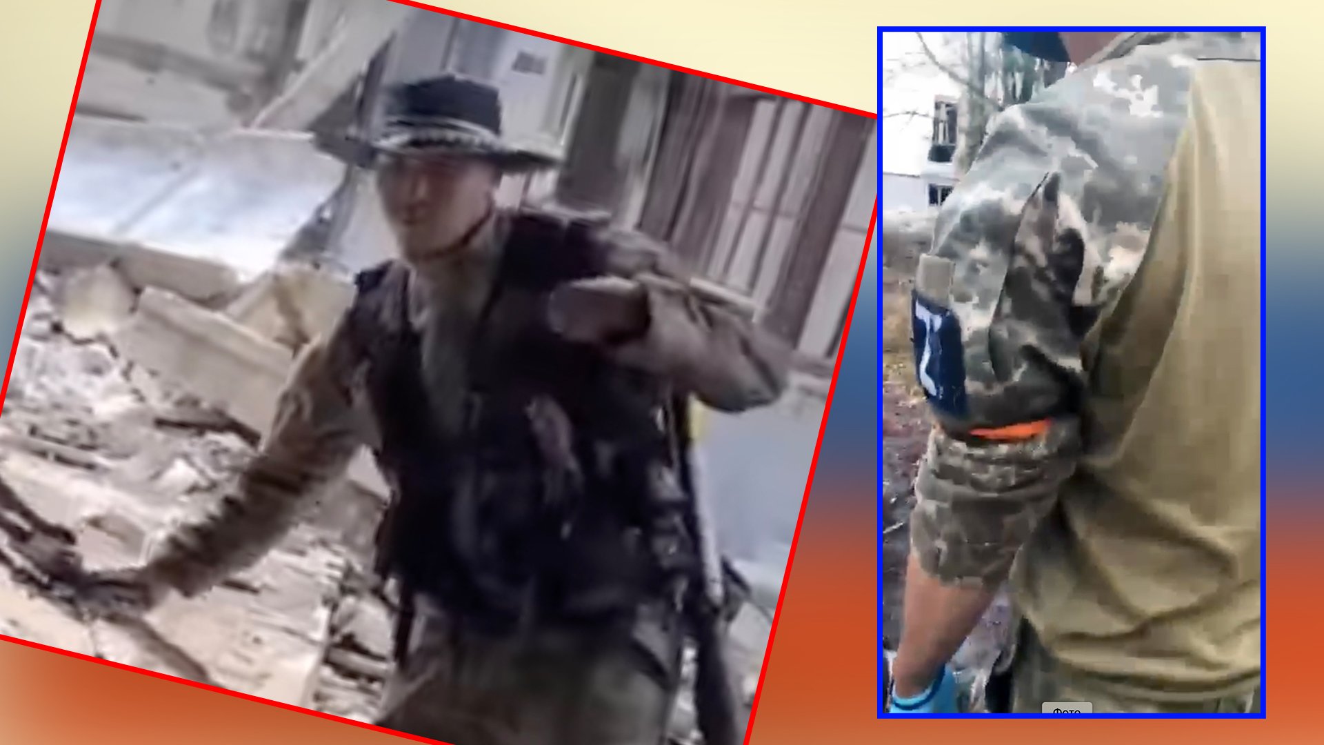 The man believed to be pictured in a battlefield video torturing a Ukrainian POW was captured in several other videos released by Russian media. Analysts have noted that the same soldier appears to be wearing the same distinctive wide-brimmed, tassled hat in both the torture video and those officially released.