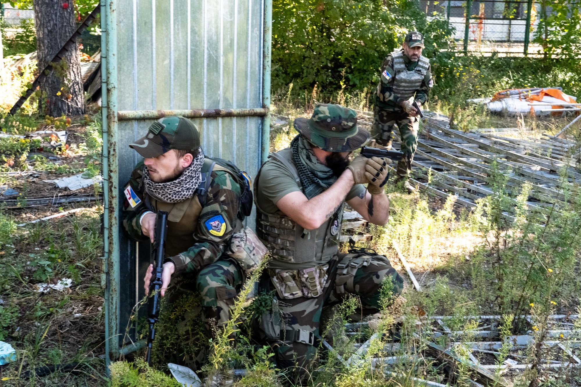 The Georgia National Legion trains at their base on the outskirts of Kyiv in 2021. Photo by Nolan Peterson/Coffee or Die.