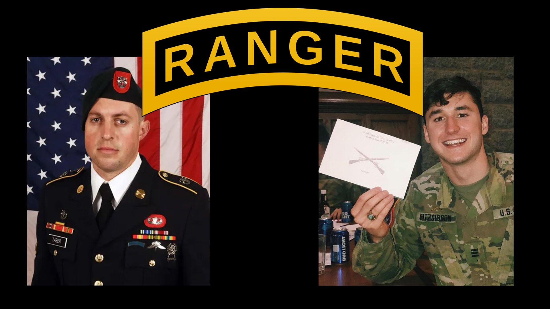 The Army said Staff Sgt. George Taber and 2nd Lt. Evan Fitzgibbon were both killed when a tree fell on them during a windstorm at Yonah Mountain near Dahlonega, Georgia, the home of Ranger School's Mountain Phase. Composite by Coffee or Die Magazine.