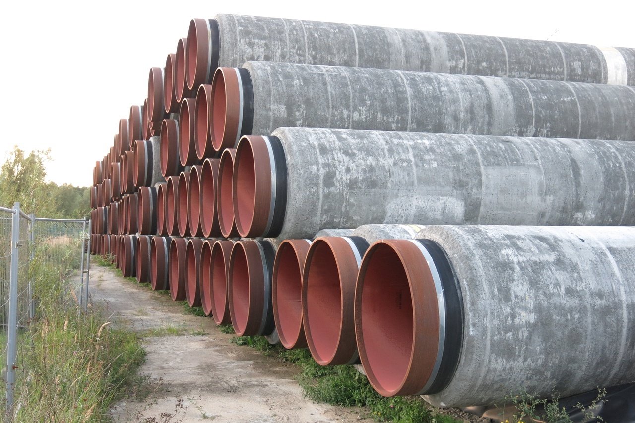 Stack of pipes for North Stream 2