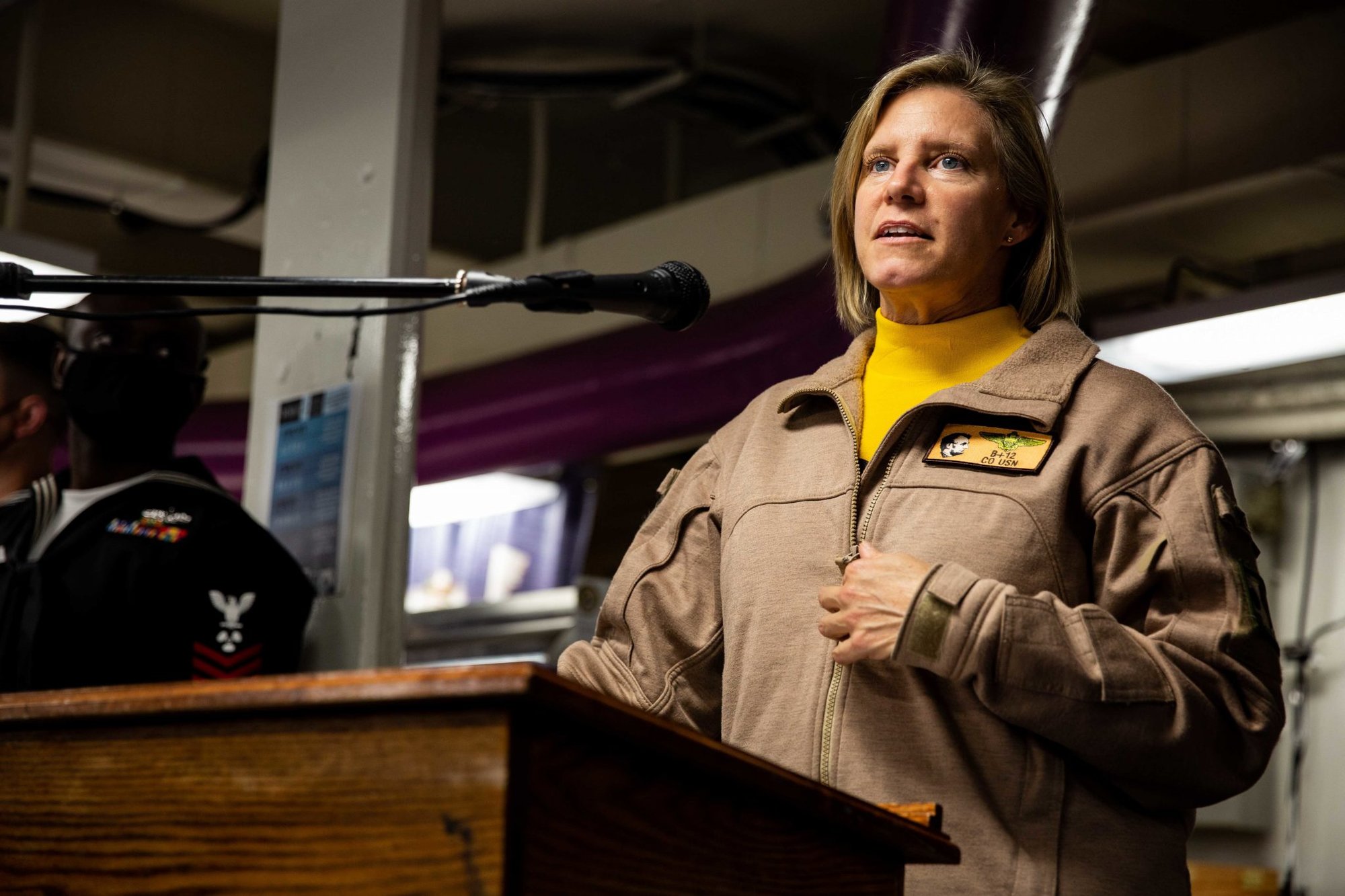 Capt. Amy Bauernschmidt, commanding officer of the aircraft carrier Abraham Lincoln