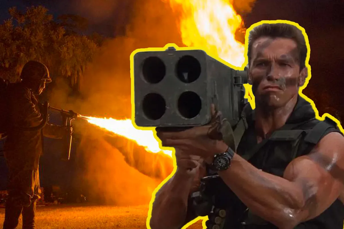 Commando rocket launcher flamethrower coffee or die