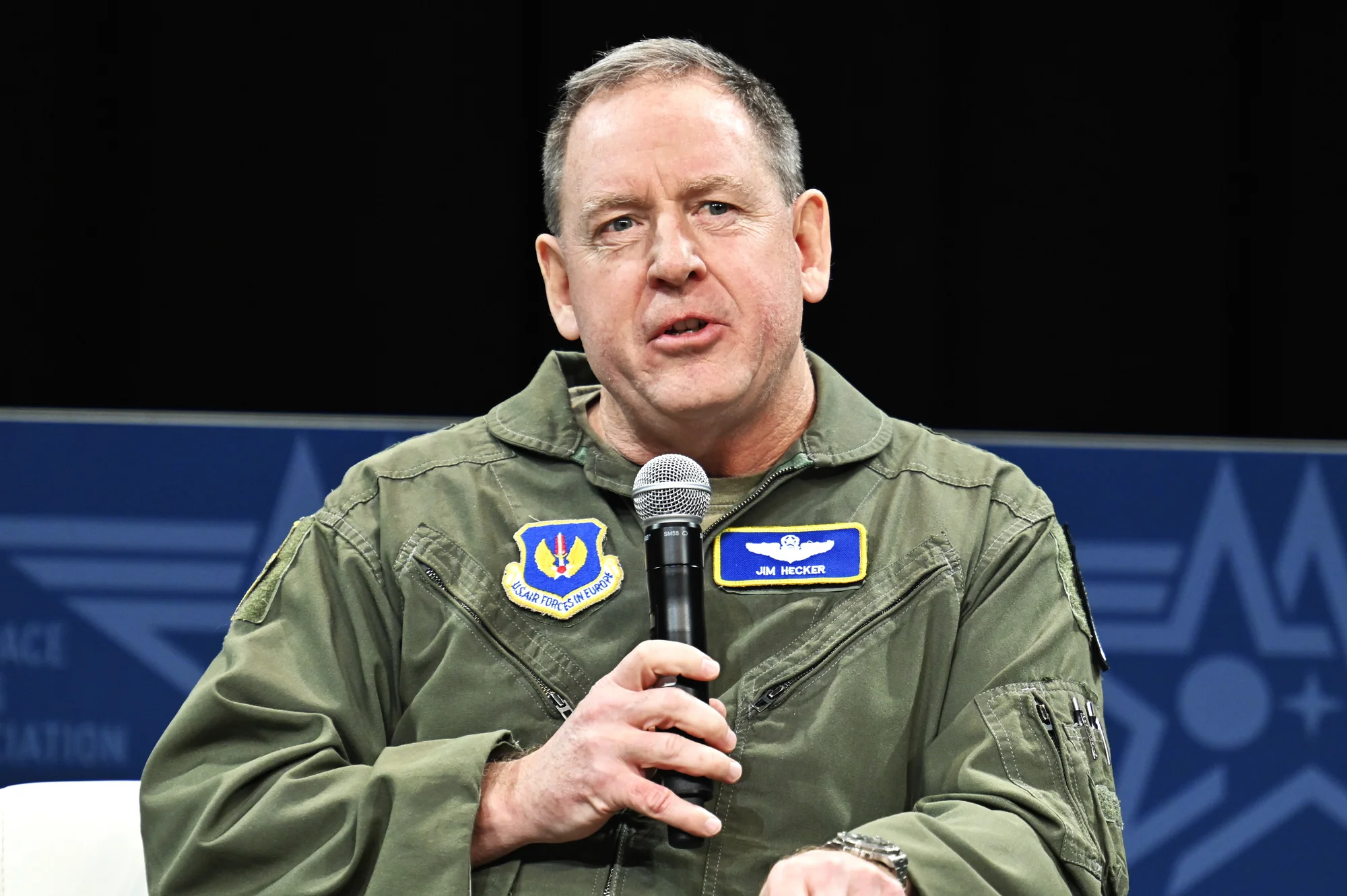U.S. Air Force, Gen. James Hecker, commander of U.S. Air Forces in Europe, speaks at the Air and Space Forces Association 