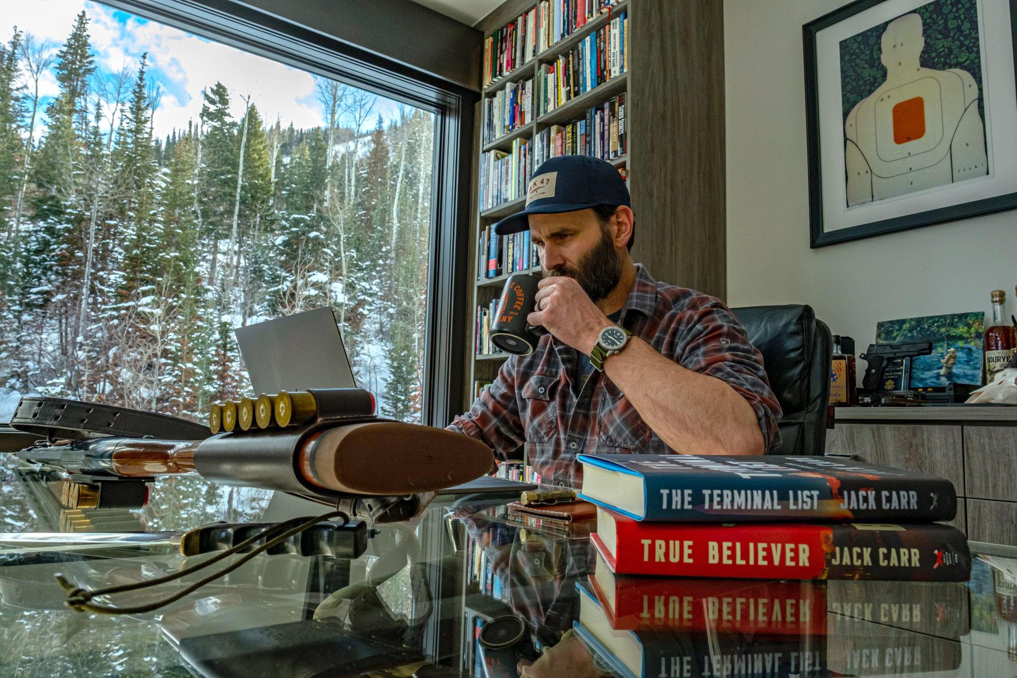 Jack Carr at work. Photo courtesy of Black Rifle Coffee Company.
