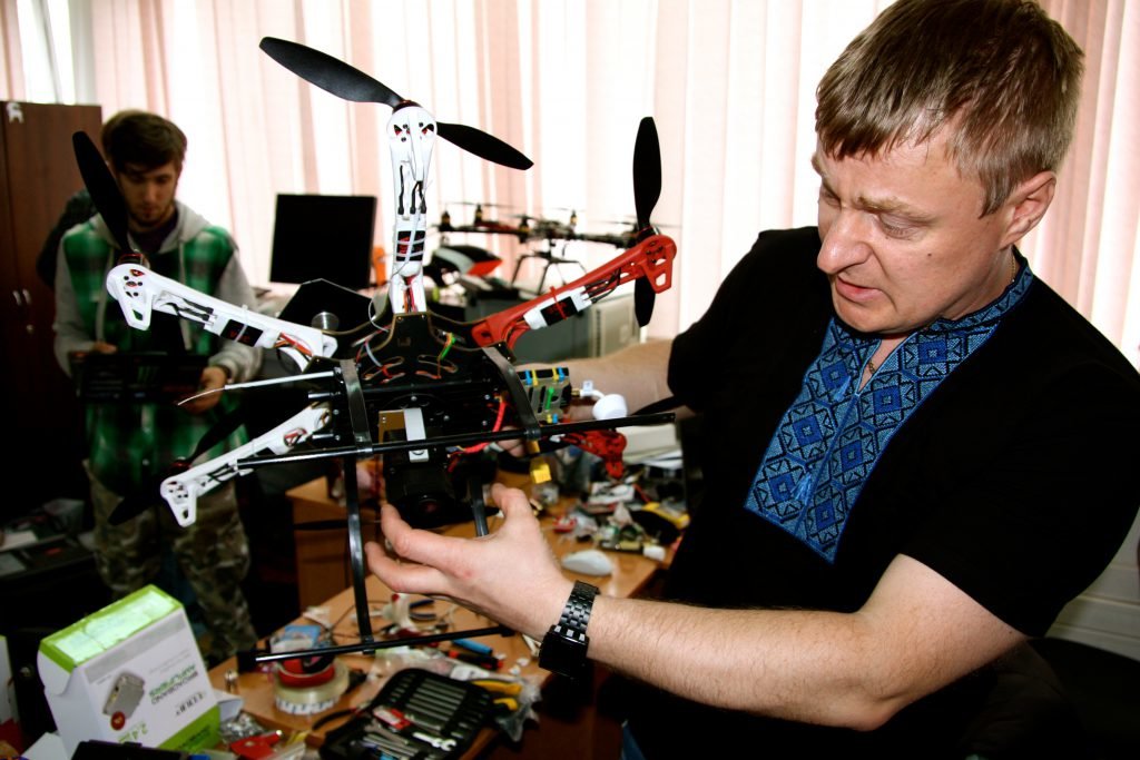 Ukraine drone warfare, Kyiv IT Academy robotics lab, Coffee or Die