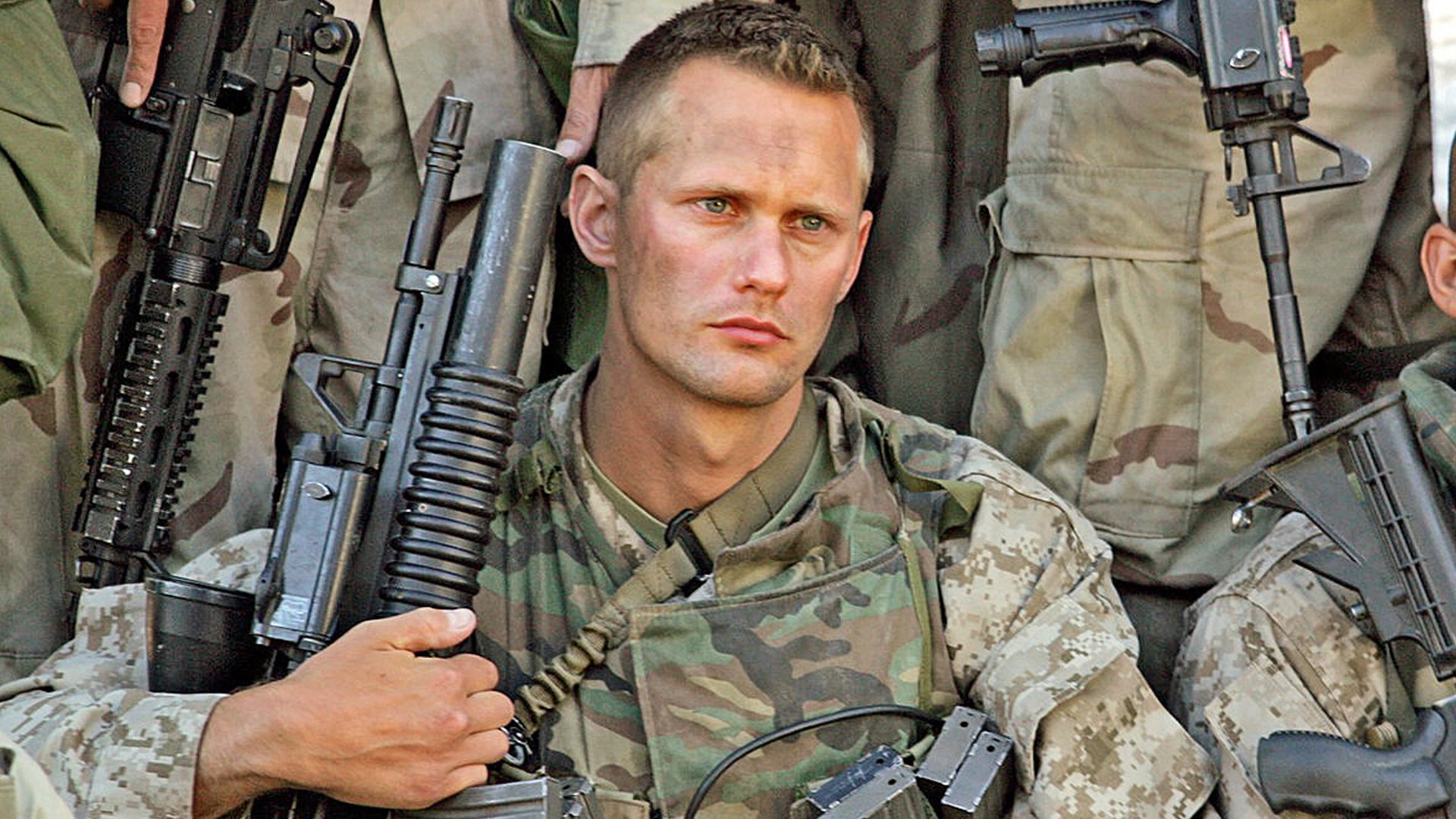 Alexander Skarsgård as Recon Marine Brad "Iceman" Colbert in HBO's Generation Kill. Screenshot from Generation Kill.