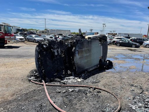 Battered Tesla