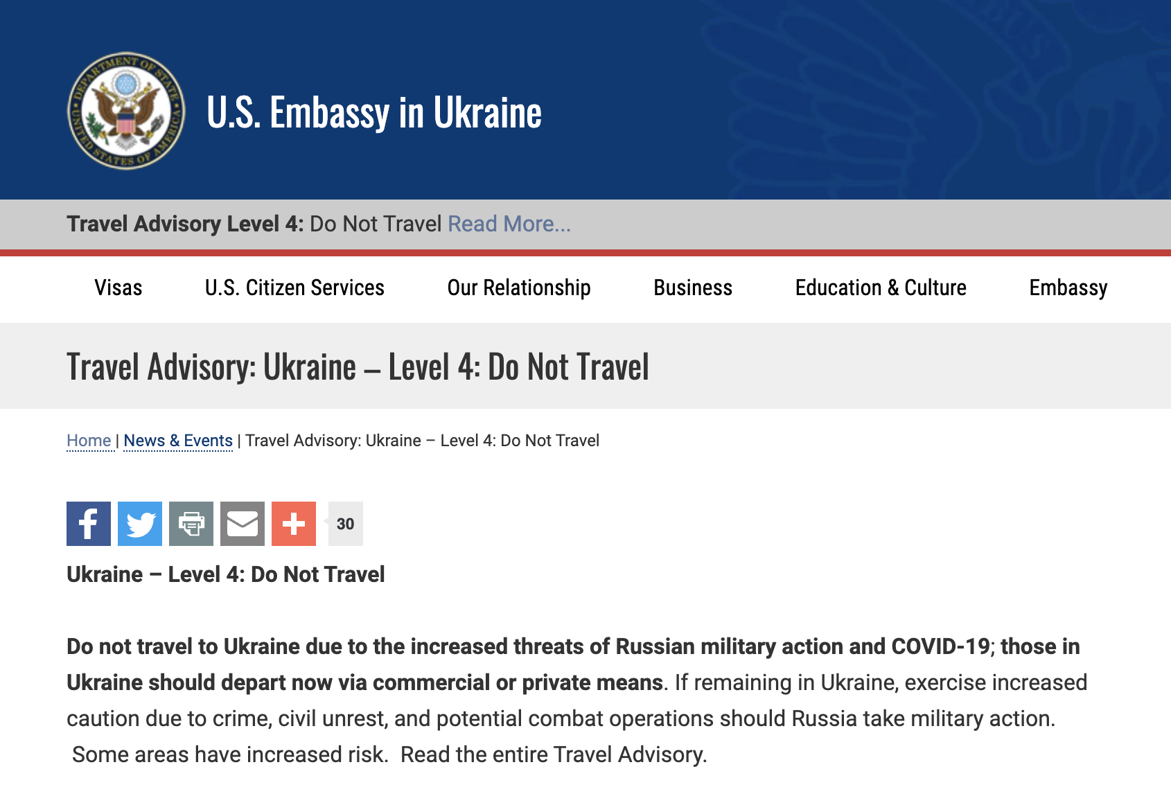 US Embassy in Ukraine