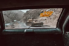 An old Soviet tank placed in the middle of the road at the entrance of the Panjshir Valley. Photo by Jacob Simkin.