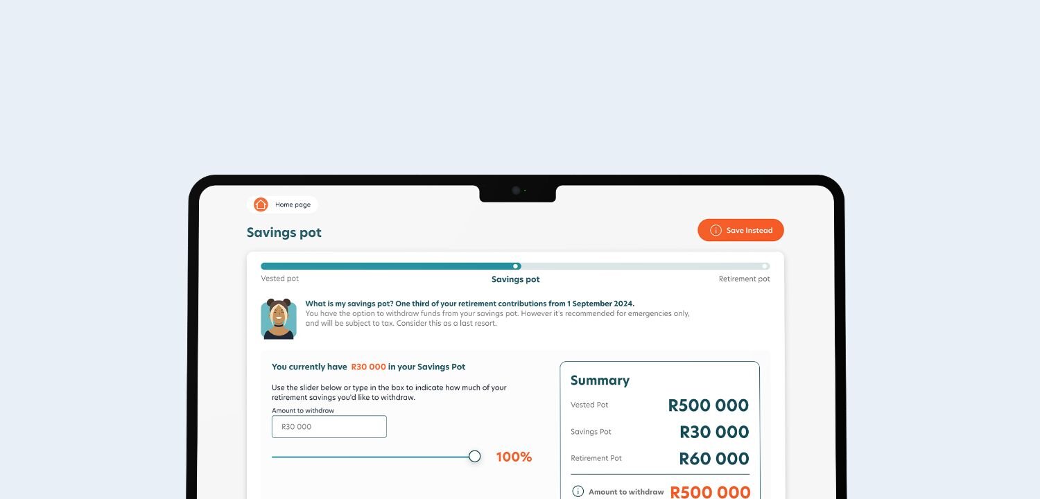 A web screen showing funds management