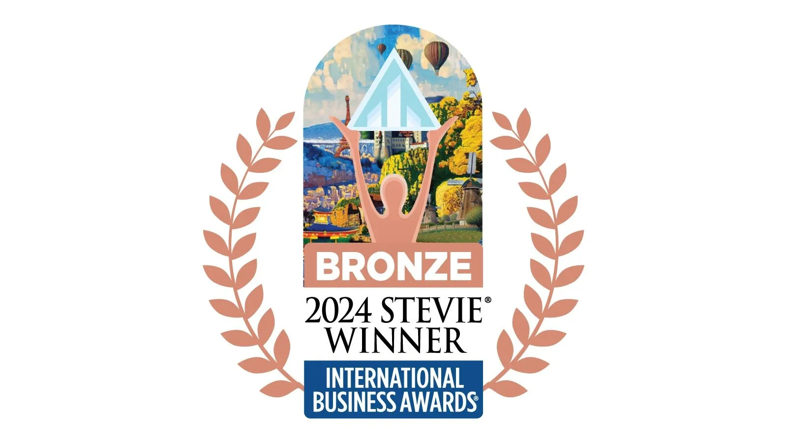 mage of the 2024 Bronze Stevie® Award for International Business Awards®, featuring the trophy design with laurel leaves.